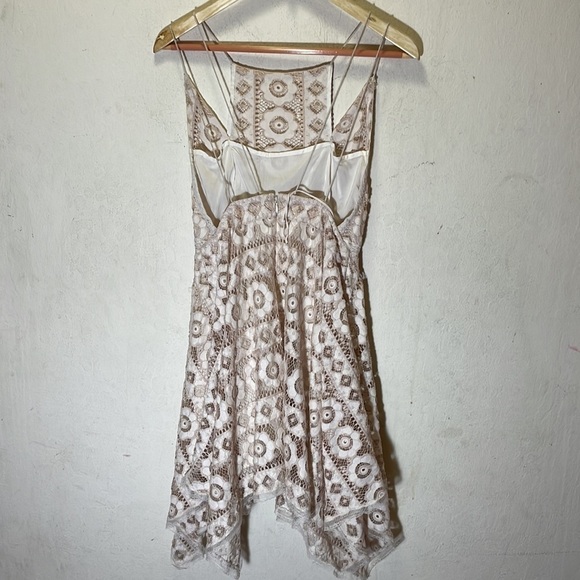 Free People Just Like Honey Beige Lace Dress Size 2 - Picture 7 of 11